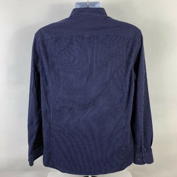 COPY - Kenneth Cole Button Down Shirt Mens Large Long Sleeve Blue Check Busines… - Picture 8 of 12